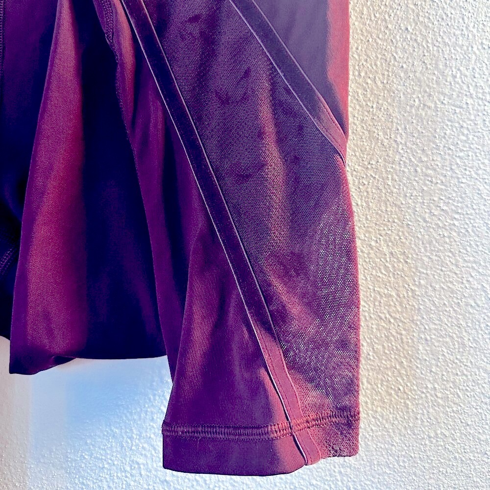 Lululemon Wunder Under Hi-Rise Burgundy Floral Burnout Mesh Leggings | s6 - Picture 12 of 17